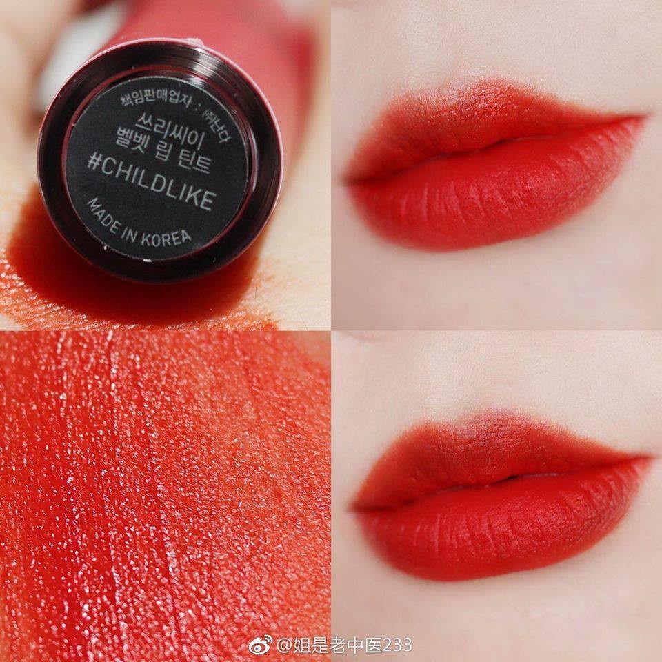 Son Kem Lì 3CE VelVet Lip Tint – Child Like (Đỏ cam)