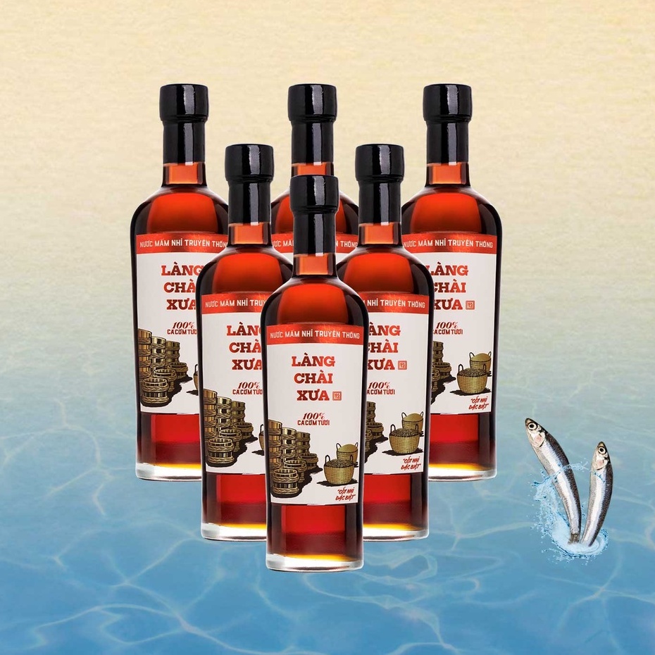 [ Nước Mắm Nhỉ 30 độ đạm - Chính Hãng ] Làng Chài Xưa truyền thống nhãn đỏ chai thủy tinh 500ml cốt nhỉ đặc biệt