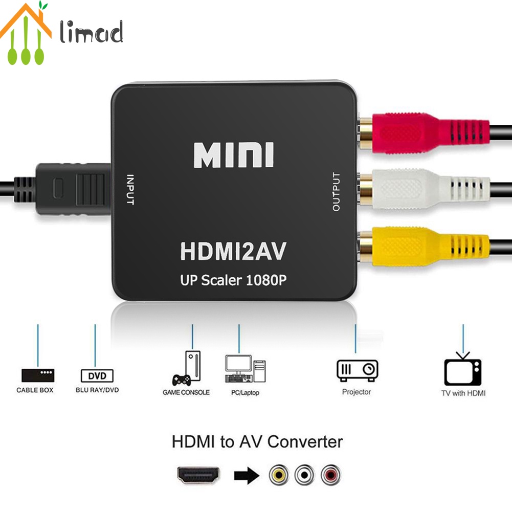 Bộ Chuyển Đổi HDMI Sang AV HDMI Sang 3RCA AV Kèm Cáp Sạc USB Cho PC Laptop HD TV