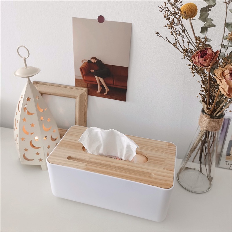 Hộp Đựng Giấy Ăn Nắp Gỗ Decor OENEN Đặt Bàn Phòng Khách, Phòng Ngủ, Bàn Làm Việc Oenon