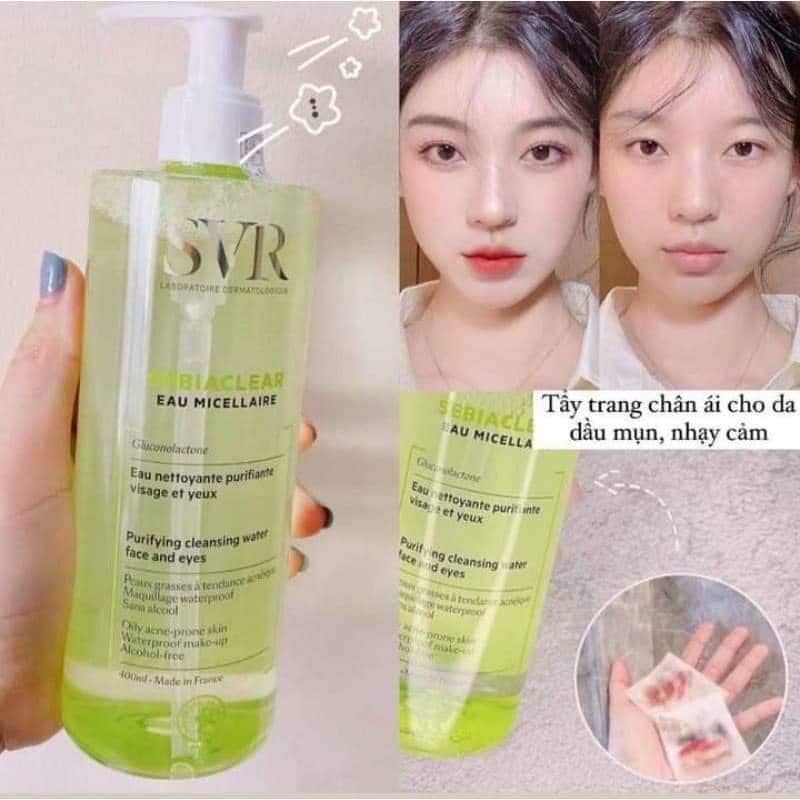 Nước Tẩy Trang Và Giúp Loại Bỏ Dầu SVR SEBIACLEAR Eau Micellaire 400ml