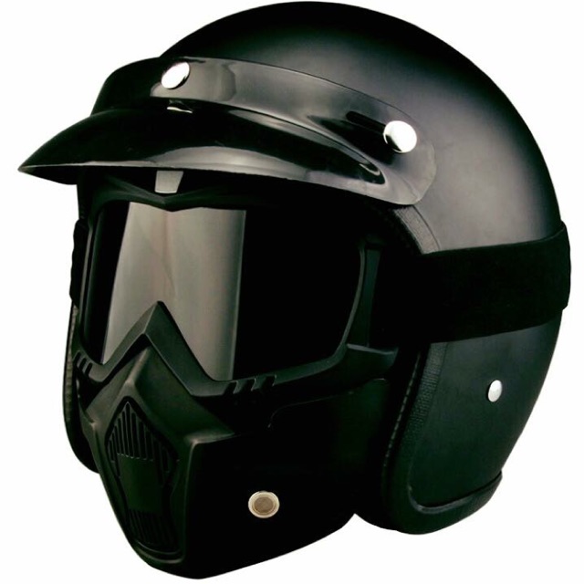 Mũ 3/4 + mặt nạ beon - mặt nạ phượt beon đeo mũ 3/4