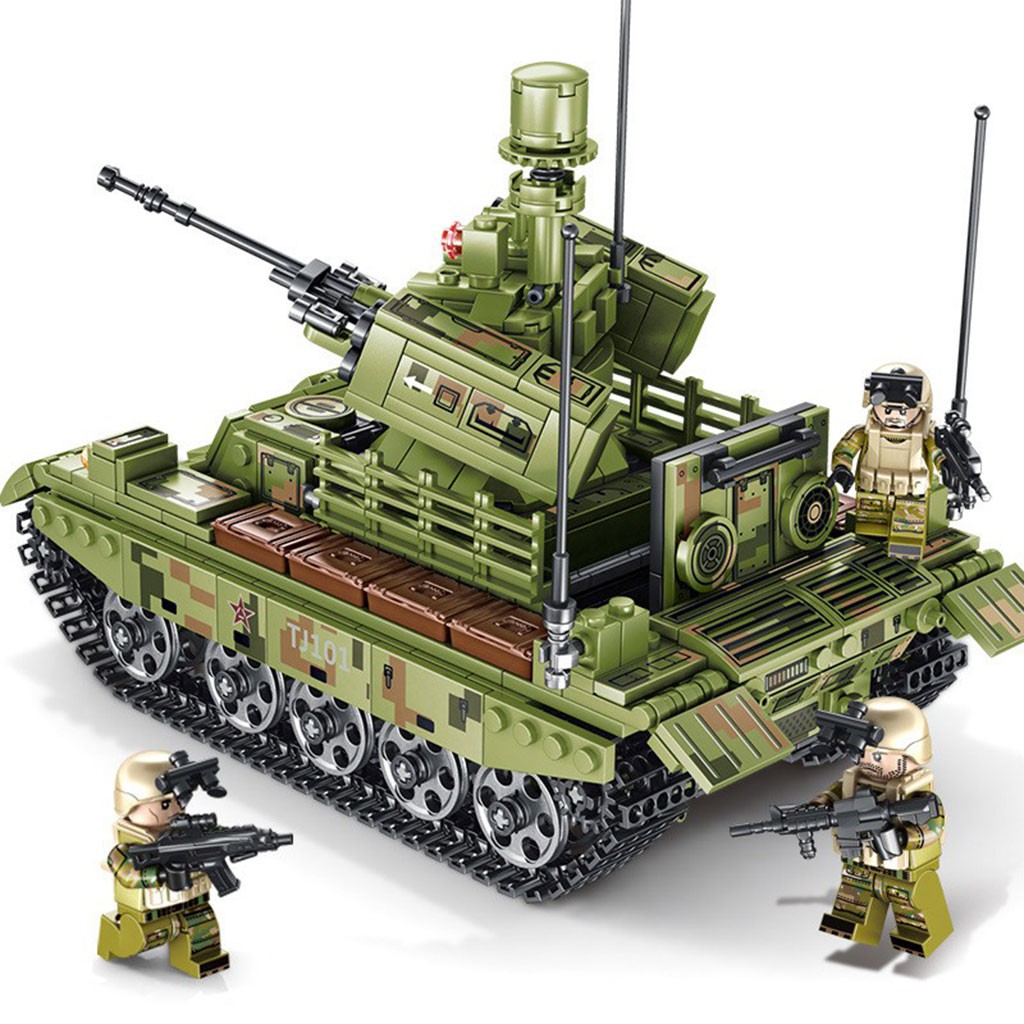 Đồ chơi lego xe Tank tên lửa quân sự giúp trẻ tư duy tăng trí tưởng tượng lắp ghép với 894 mảnh ghép