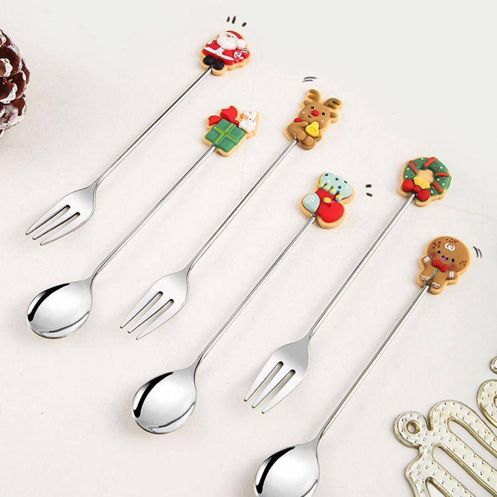JANE Bộ 6 Muỗng Cà Phê Được Làm Từ Thép Không Gỉ Với Họa Tiết Theo Phong Cách