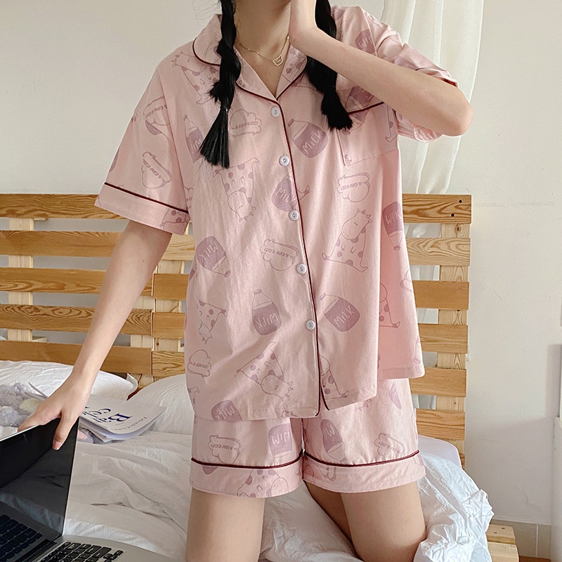Đồ mặc nhà nữ pijama đẹp thun sữa cao cấp mát mẻ tay ngắn họa tiết siêu cute dễ thương - CTN4
