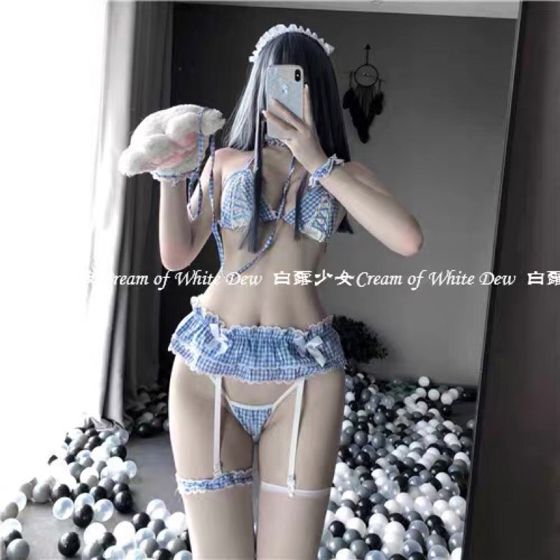 Cosplay Sexy / Kẻ Xanh Caro - Cosplay Hầu Gái - Set Nội Y Ngủ Quyến Rũ • LL2398 | BigBuy360 - bigbuy360.vn