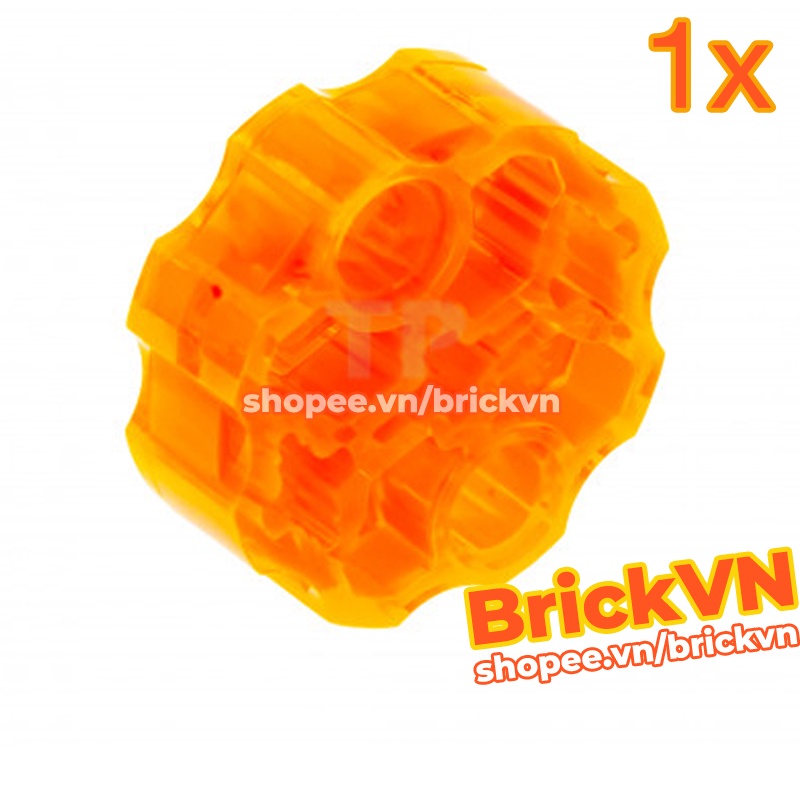 LEGO Bánh Xe Hero Factory Với 3 Lỗ Trục Chữ Thập & 2 Lỗ Chốt Cam Đỏ Huỳnh Quang Trong Suốt ID 6124679 98585