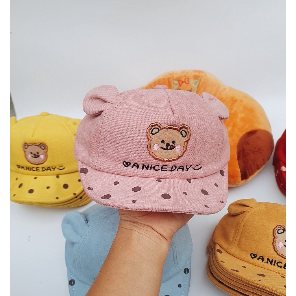 MŨ LƯỠI TRAI GẤU BEAR CHO BÉ 8-24 THÁNG CHẤT NHUNG