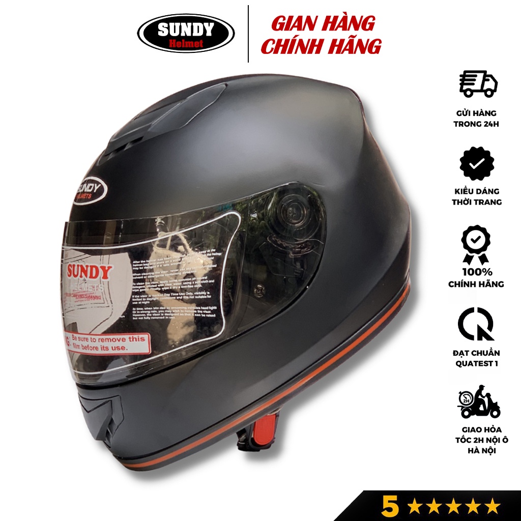 Mũ bảo hiểm full face SUNDY HP04K thời trang, kiểu dáng thể thao, nhiều họa tiết cá tính, freesize (56-60cm)