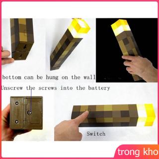 Light Up Torch 28CM High Brightness LED Minecraft Hand Held or Wall Mount Flashlight