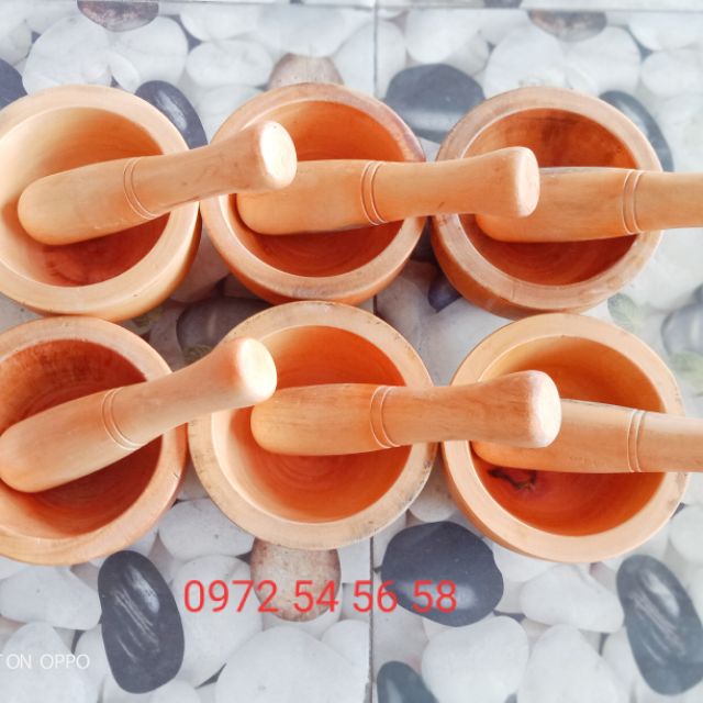 Cối chày gỗ nhà làm nhiều kích thước