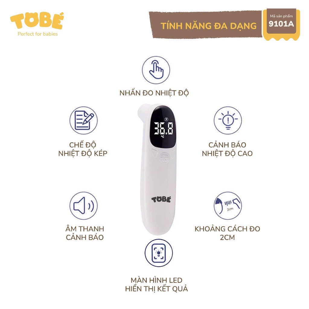 Nhiệt Kế Hồng Ngoại TOBÉ Sử Dụng Công Nghệ Hiện Đại Không Chạm, Đo Nhiệt Độ Chính Xác Đến 0.2 Độ C MS 9101A