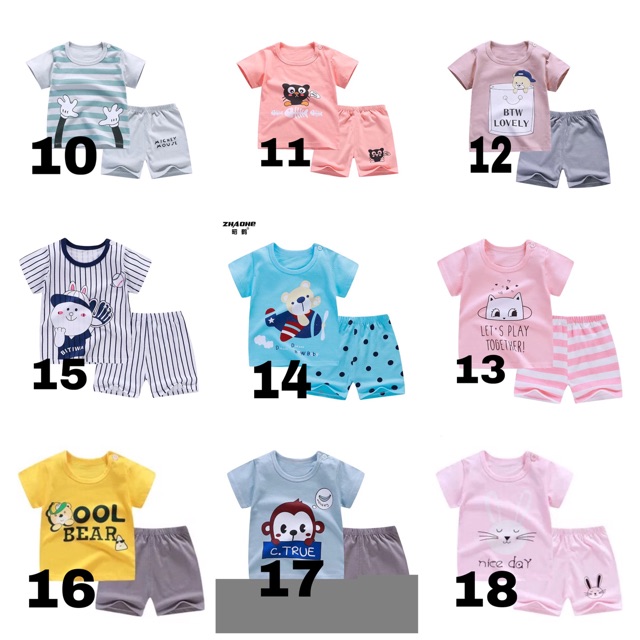 Bộ cotton ngắn tay hàng Quảng châu số 10-18 mã B3039