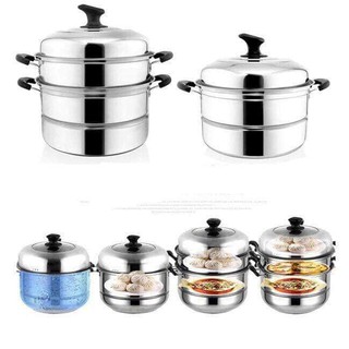 Nồi hấp 3 tầng rộng 28cm.