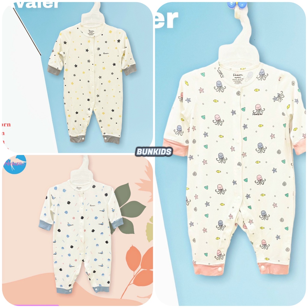 Bộ body dài  AVALER  vải mỏng sợi tre bamboo bé sơ sinh