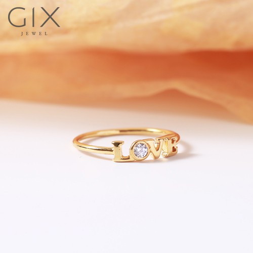 Nhẫn nữ mạ vàng chữ Love đính 1 viên đá Gix Jewel N97
