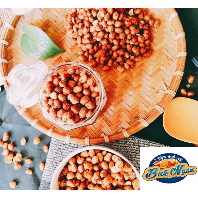 Hộp 500g Lạc Rang Tỏi Ớt Ăn Không Chất Bảo Quản