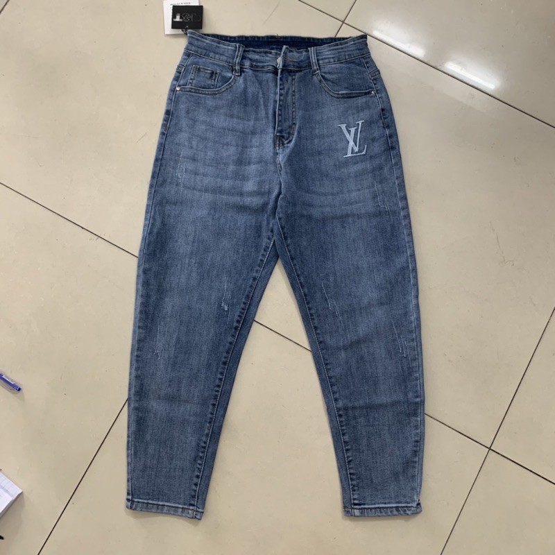 [Mã FATHANG5 giảm 10K đơn 50K] quần jean baggy bigsize thêu, lưng cao vải co dãn 4chiều