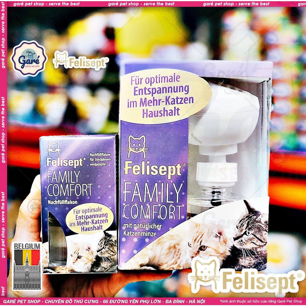 Felisept Comfort Máy khuếch tán tinh dầu cho Mèo hỗ trợ giảm căng thẳng ở Mèo &amp; giúp mèo đàn chung sống hòa thuận