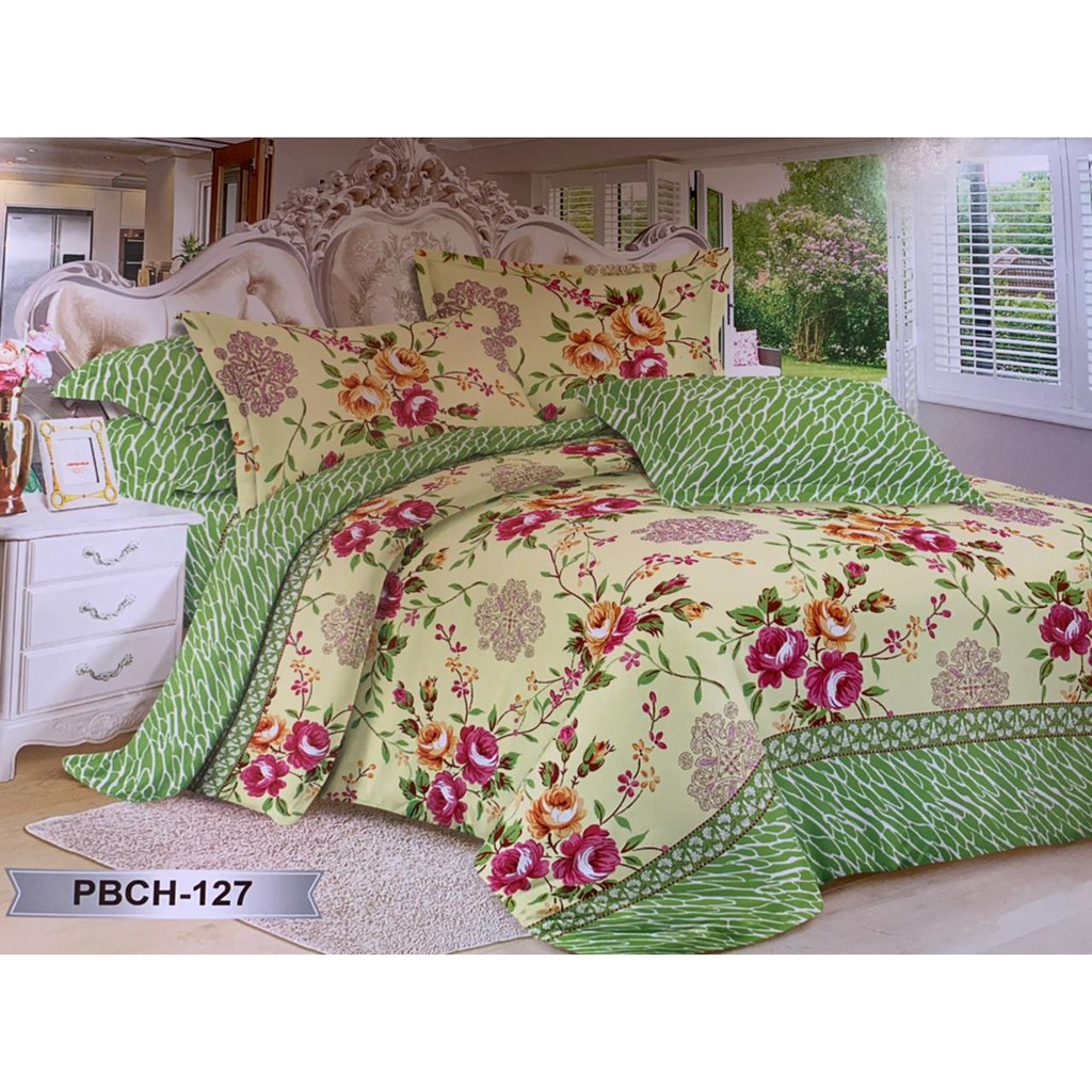 Vỏ Gối Chăn Và Ga Giường Cotton Lanh Họa Tiết Hoa Hiện Đại 180x200 King Size