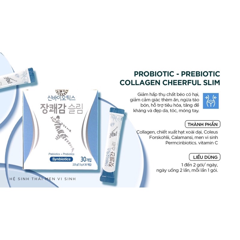 Viên uống MEN VI SINH CHEERFUL SLIM hỗ trợ Tiêu Hoá, chống Táo Bón