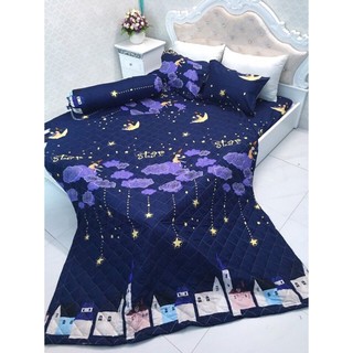 Bộ chăn hè ga gối tặng kèm vỏ ôm - Sao đêm