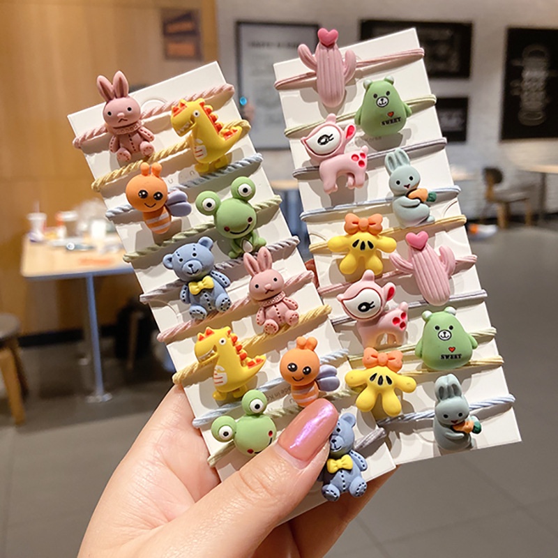 Set 10 Dây Buộc Tóc Cao Su Dễ Thương Cho Bé Gái