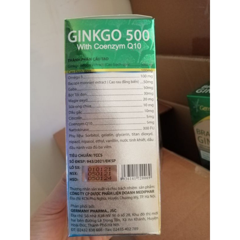 Ginkgo 500 bổ sung dưỡng chất cho não