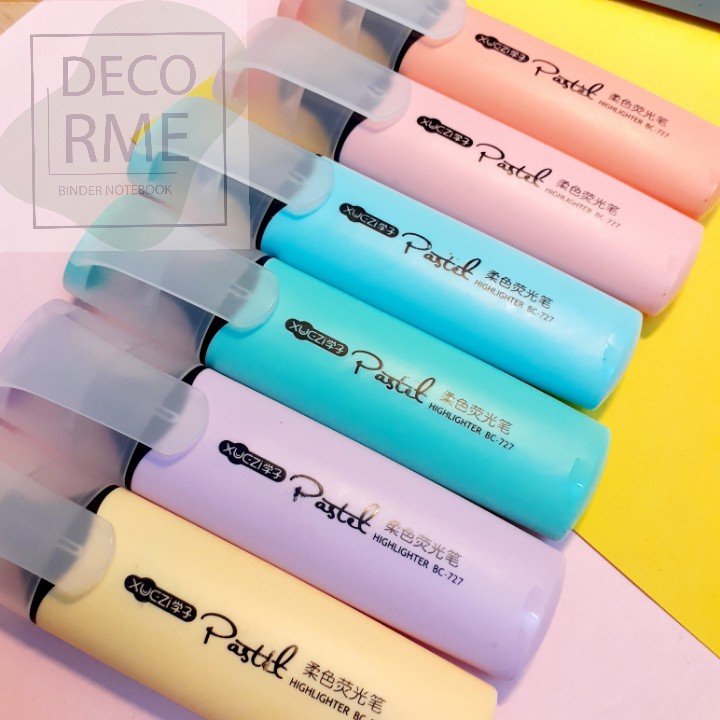 Set 6 bút highlight lớn pastel BC727 DecorMe