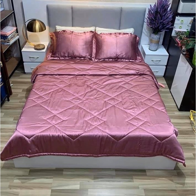 BỘ GA LỤA THÁI TUẤN MÀU HỒNG RUỐC