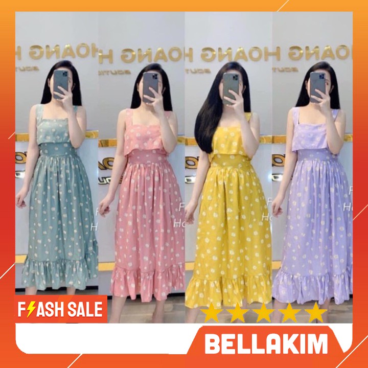 Đầm maxi hoa cúc voan lụa siêu xinh HÀNG Y HÌNH