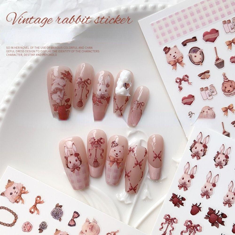 Miếng Dán Móng Tay Hình Động Vật Hoạt Hình Dễ Thương