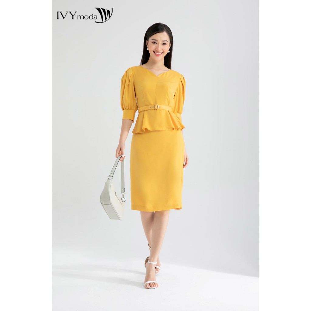 Áo Peplum nữ cổ tim thiết kế IVY moda  MS 16M6419