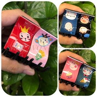 Kẹp tóc càng cua 5 răng đính mica in hoạt hình