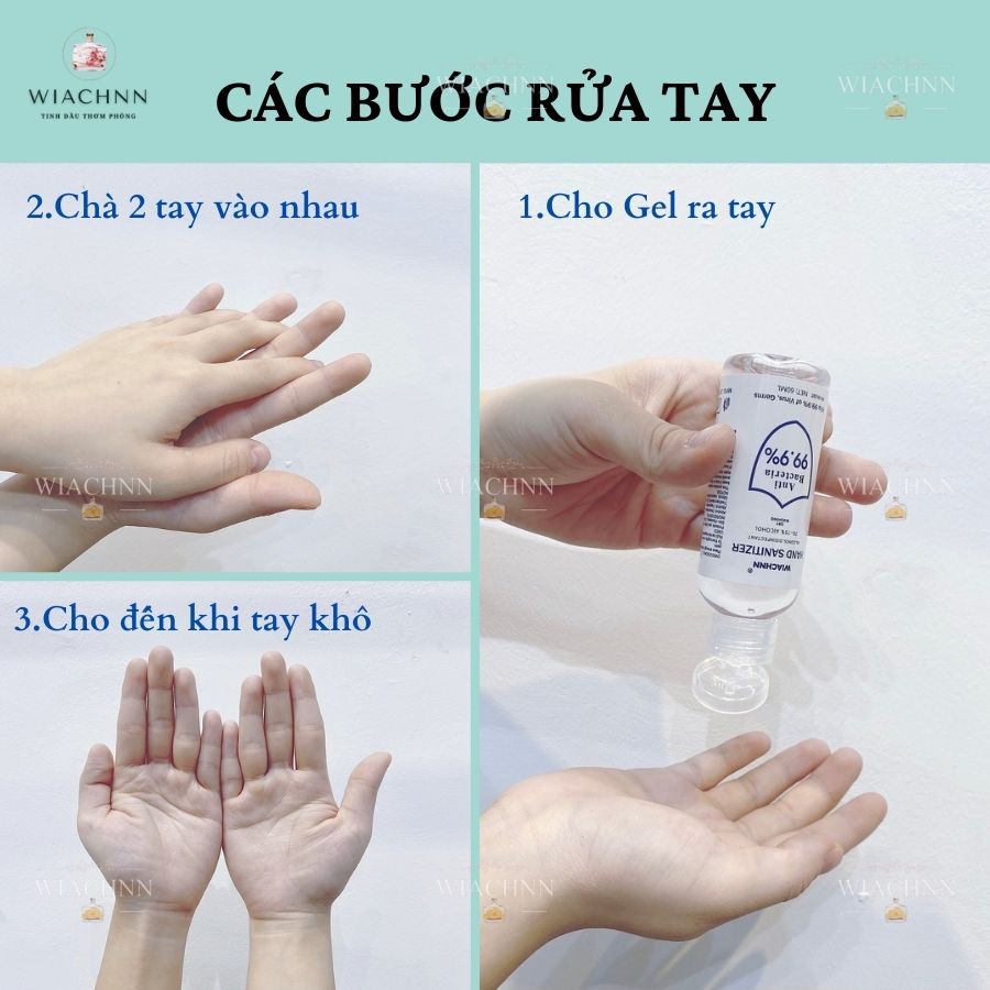 Gel Rửa Tay Khô Sạch Khuẩn WIACHNN 60ML Nước Rửa Tay Khô Tiện Lợi Nhỏ Gọn Khi Ra Ngoài NRT