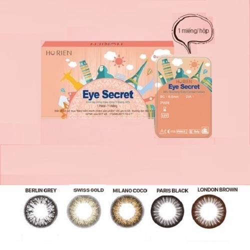 Kính áp tròng màu dùng 3 tháng Eye Secret Contact Lens - PARIS BLACK thumbnail
