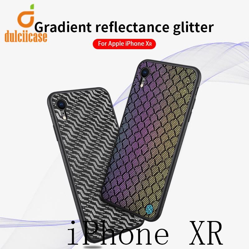 iPhone XR 6.1 inch - Silver / Black NILLKIN Dazzling PU Leather + PC + TPU Phone Case Cover