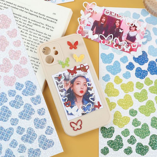 Sticker Dán Toploader, Bullet Journal Bươm Bướm Gradient Butterflies Lấp Lánh