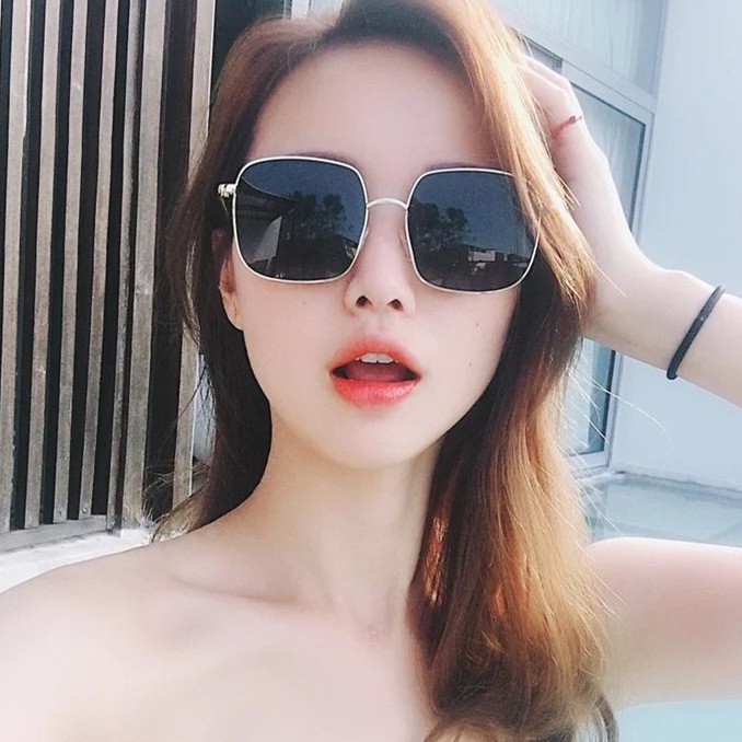 Kính mát nam nữ gọng vuông chống tia UV, kính râm phong cách Hàn Quốc đẹp sang trọng LUMINA 009