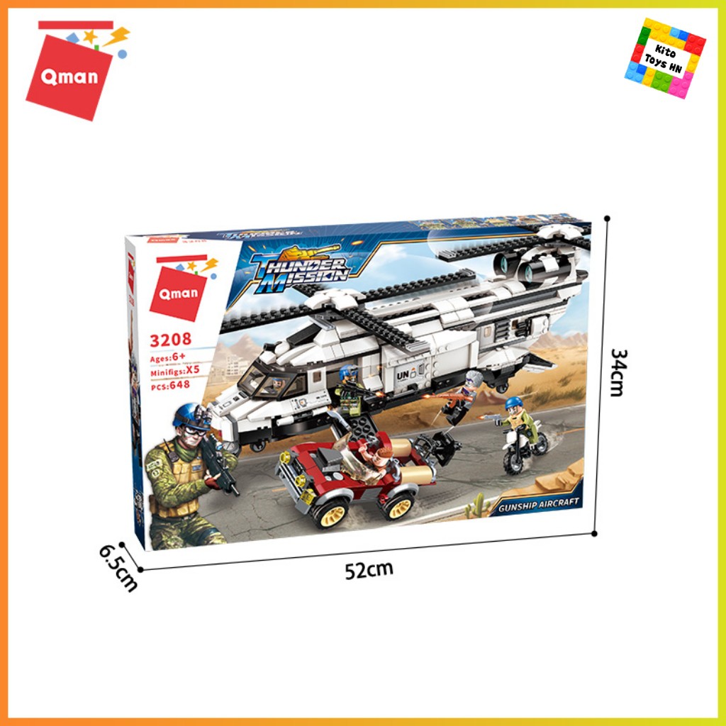 Bộ Đồ Chơi Lego Lắp Ráp Mô Hình Qman 3208 Máy Bay Phi Cơ 648 Chi Tiết 5 Minifigures Cho Trẻ Từ 6 Tuổi