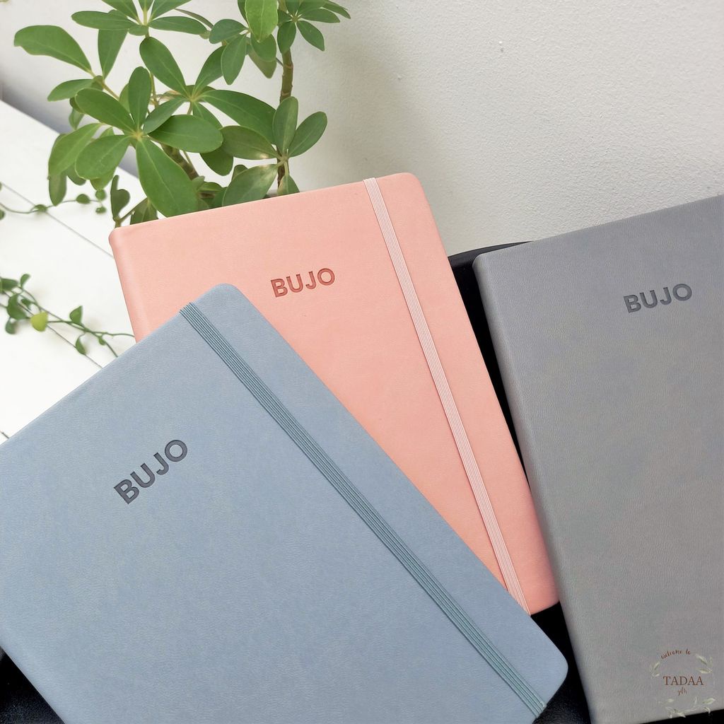 Sổ tay A5 pastel đơn giản BUJO, sổ nhật ký kẻ vuông và kẻ ngang tiện lợi