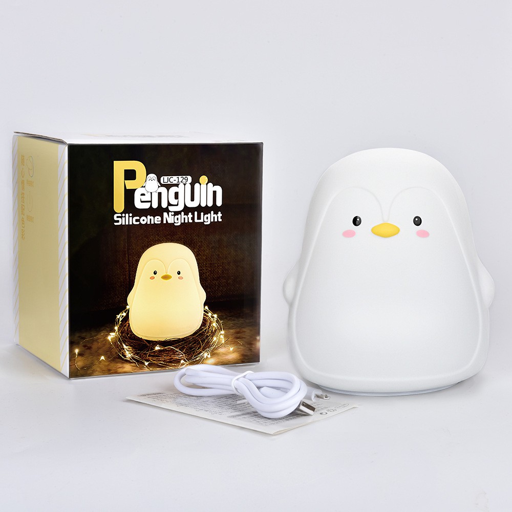 Đèn ngủ trang trí,đèn led silicon cảm ứng chim cánh cụt dễ thương (LJC-129)