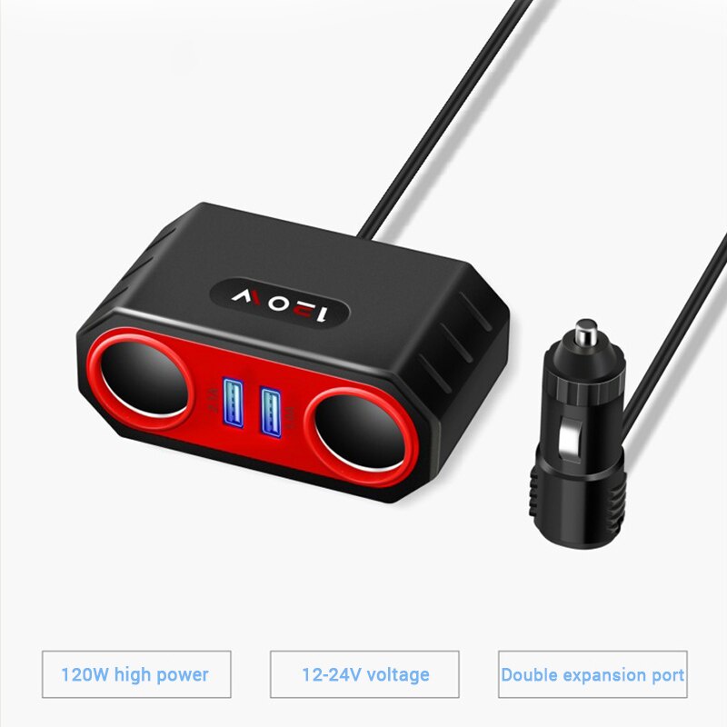 Bộ sạc chuyển đổi nguồn SEAMETAL cổng USB kép DC 12V/ 24V 120W chuyên dụng cho xe hơi