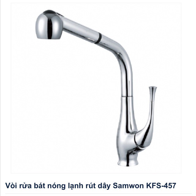 Vòi rửa chén bát nóng lạnh Samwon KFS-457 rút dây nhập khẩu hàn quốc