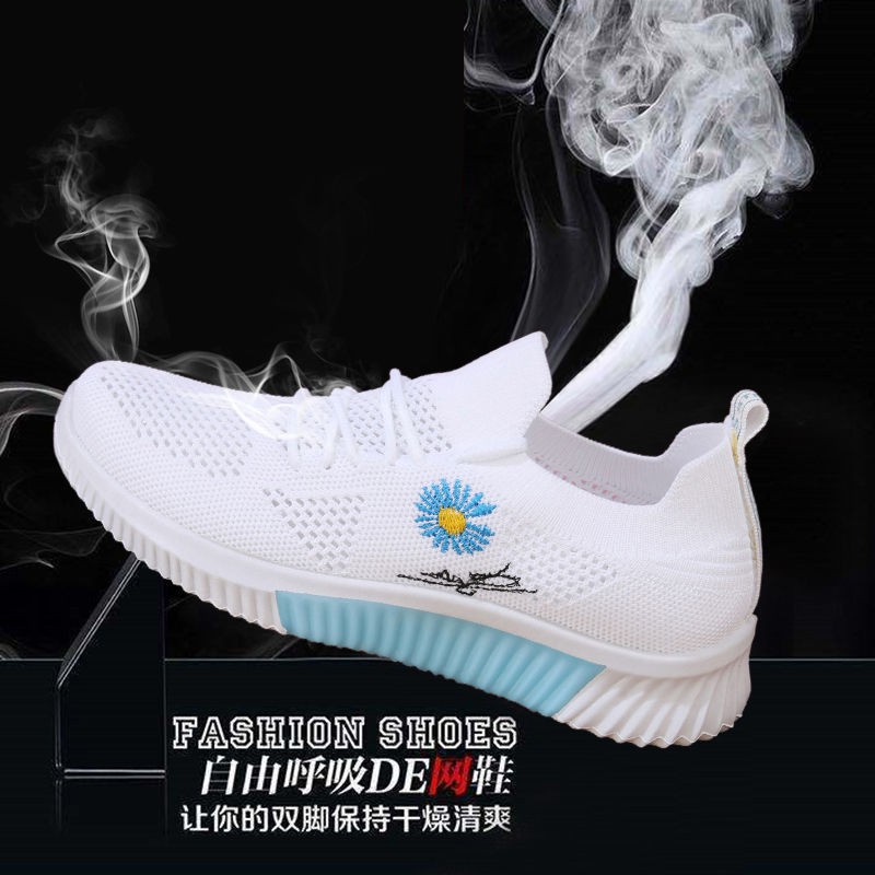 Giày thể thao phối lưới thoáng khí đế mềm phong cách Hàn Quốc 2021 trẻ trung cho nữ