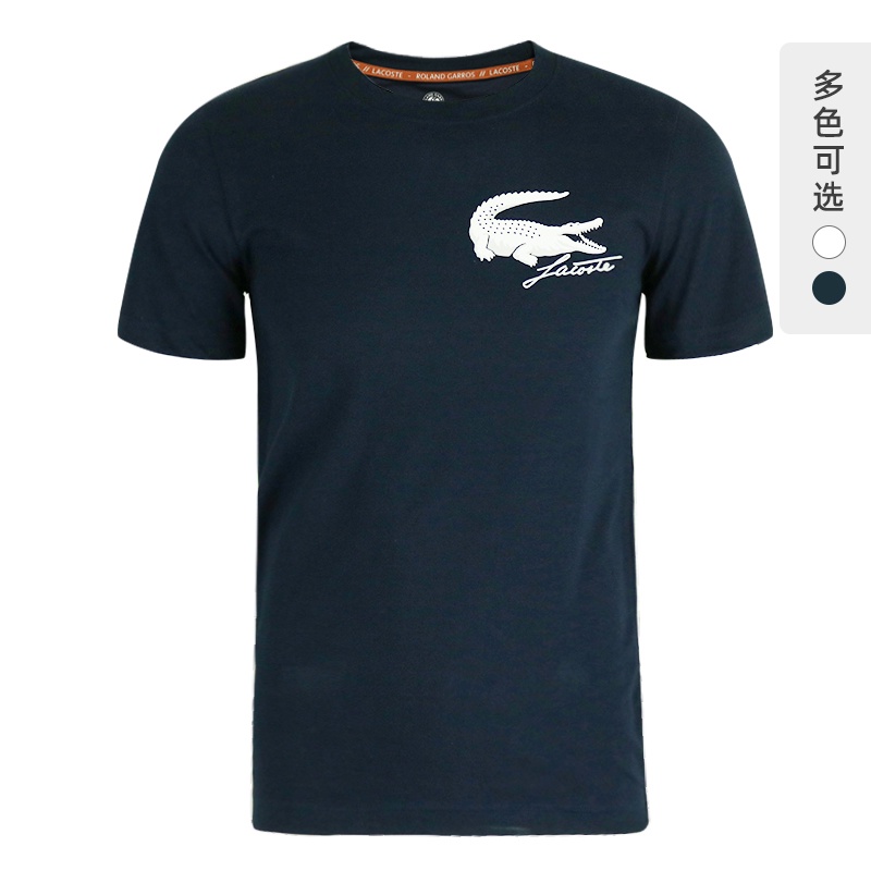 LACOSTE MỚI Áo thun nam tay ngắn in hình cá sấu cá tính