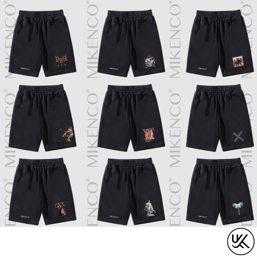 QUẦN SHORT MIKENCO Nam Nữ, quần đùi thun form rộng unisex thể thao, lửng cộc ngắn mặc nhà chất liệu POLY 2 DA KKIMSHOP
