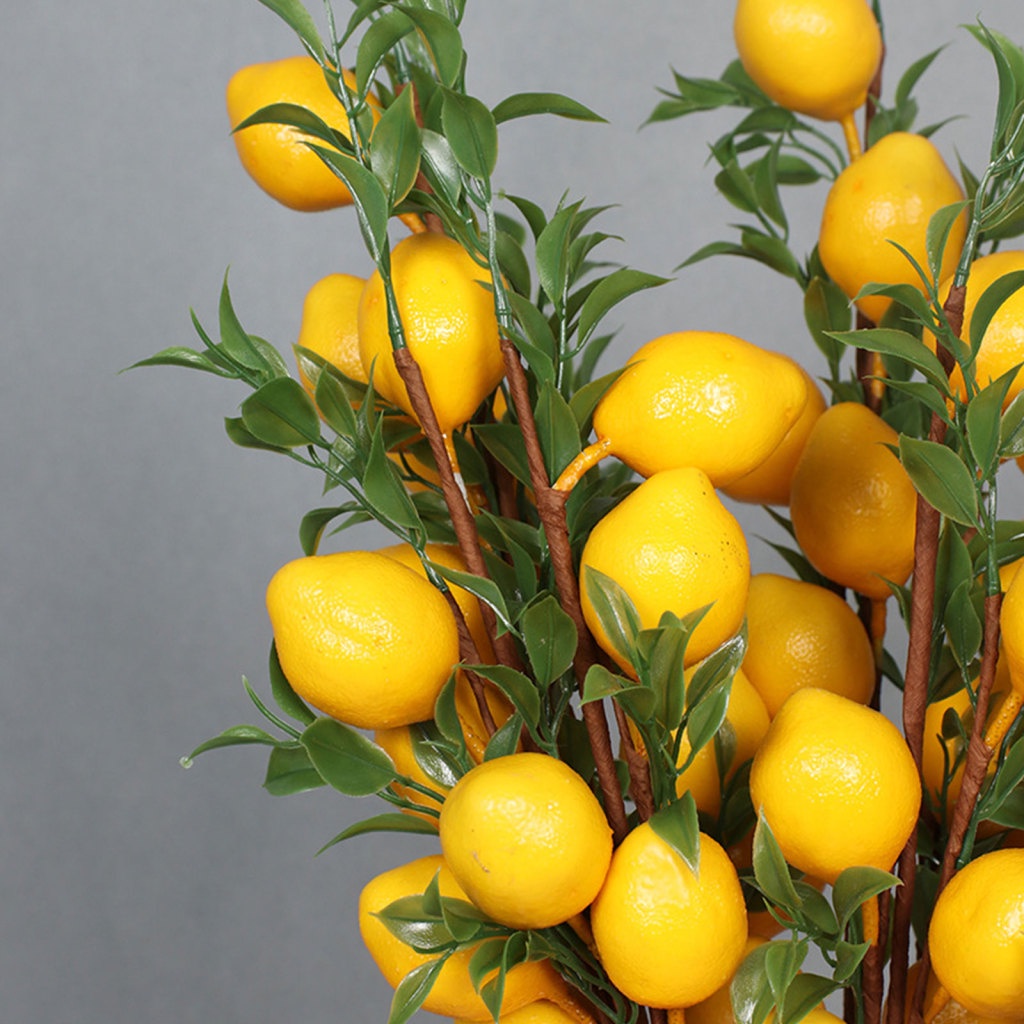 1 Nhánh Cây Chanh Nhân Tạo Bằng Xốp 65CM Dùng Trang Trí Nhà Cửa / Đạo Cụ Chụp Ảnh DIY 5 Nhánh