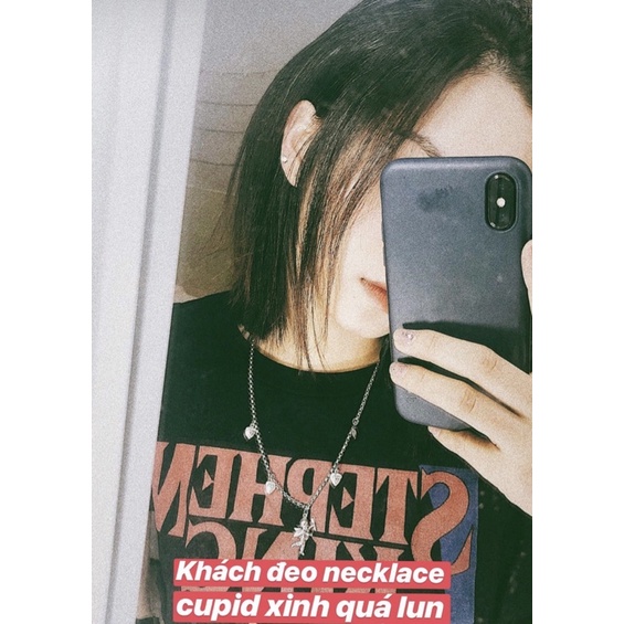 Full Set dây chuyền, vòng tay, khuyên tai Cupid Heart