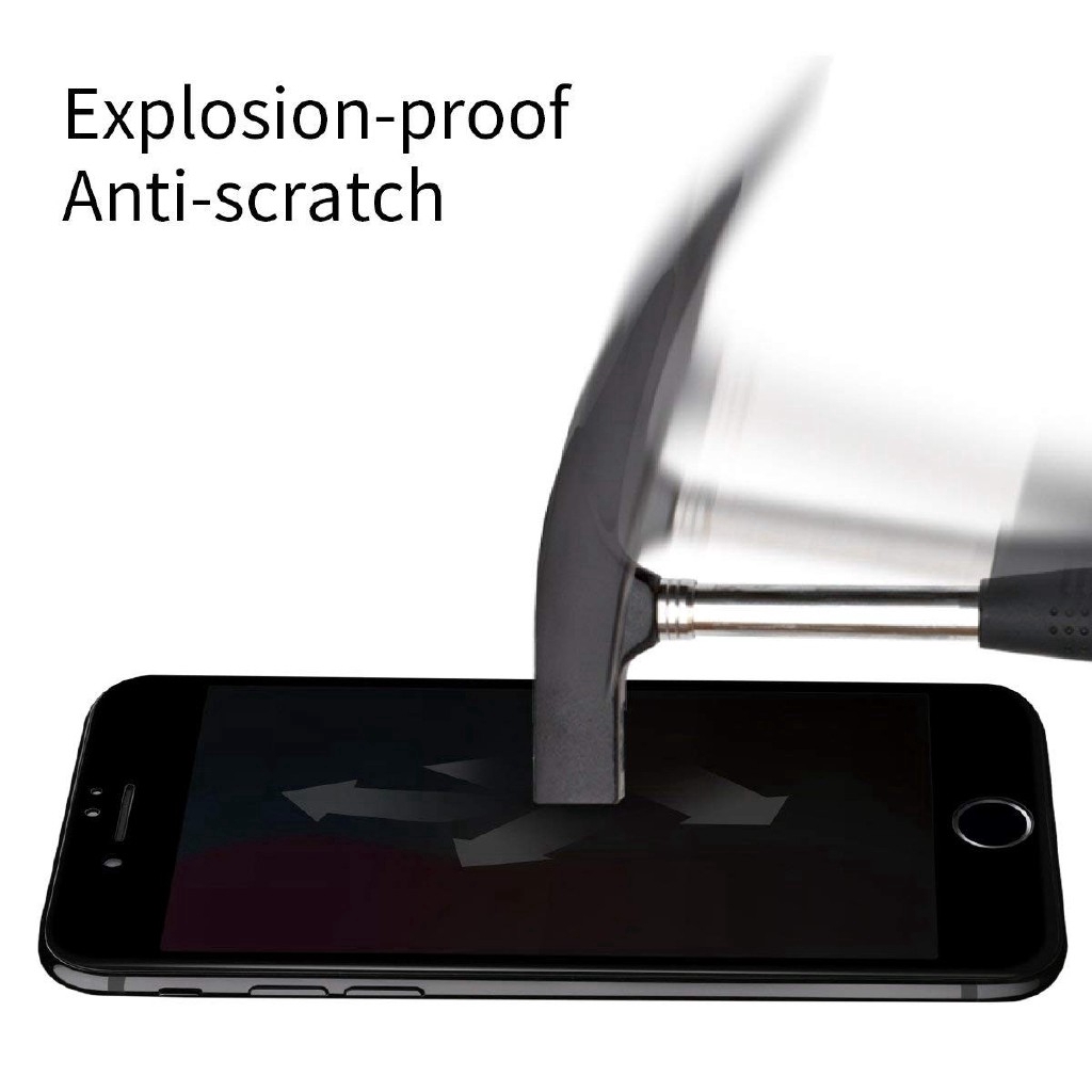 Kính cường lực cong 3D chống nhìn trộm cho for  iPhone 5/SE 6/6s 6Plus/6sPlus 7/7 Plus 8/8 Plus X